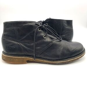 UGG Men US 9.5 EU 42.5 3275 black Leighton chukka desert boots leather lace up